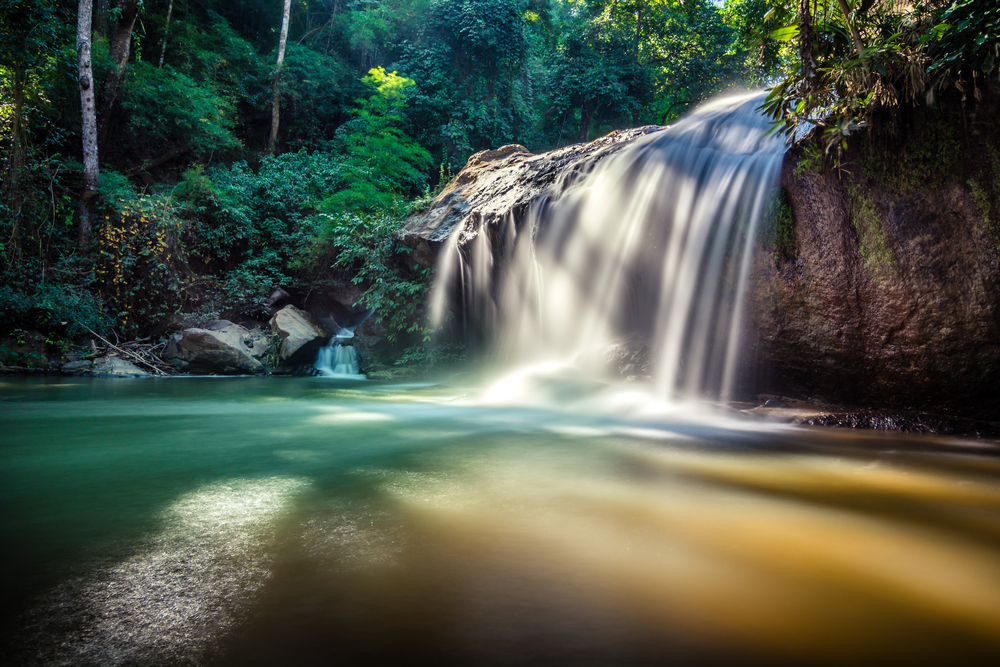 Forest waterfall in Doi Suthep–Pui National Park near Chiang Mai