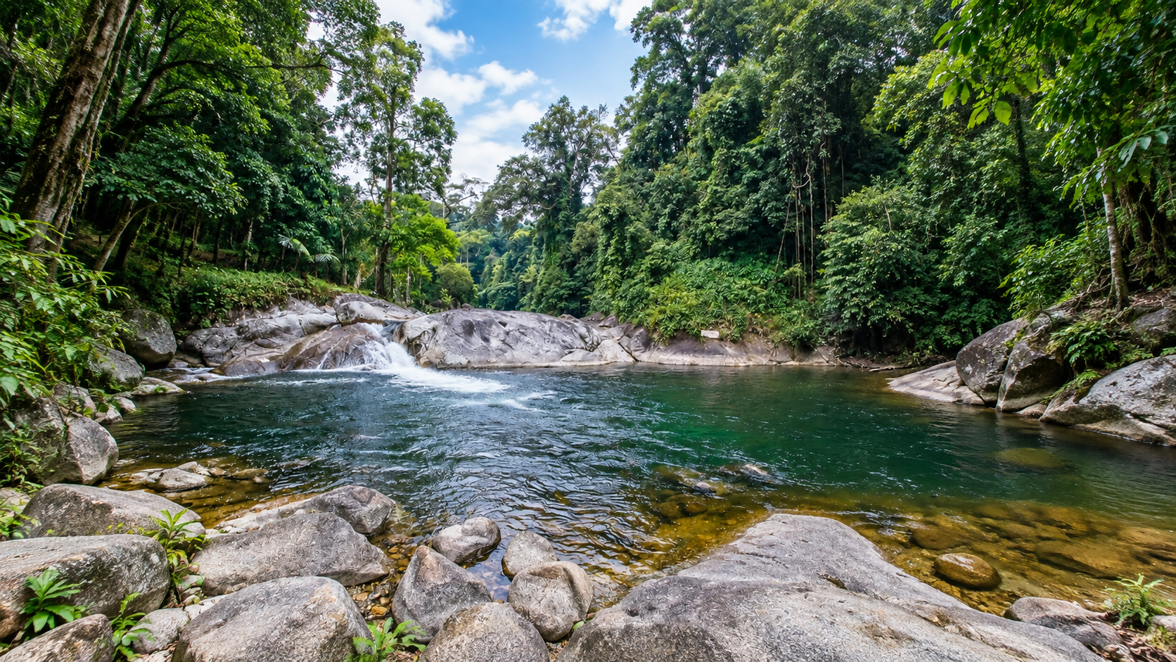 Rainforest stream and granite pools at Khao Luang National Park, Nakhon Si Thammarat