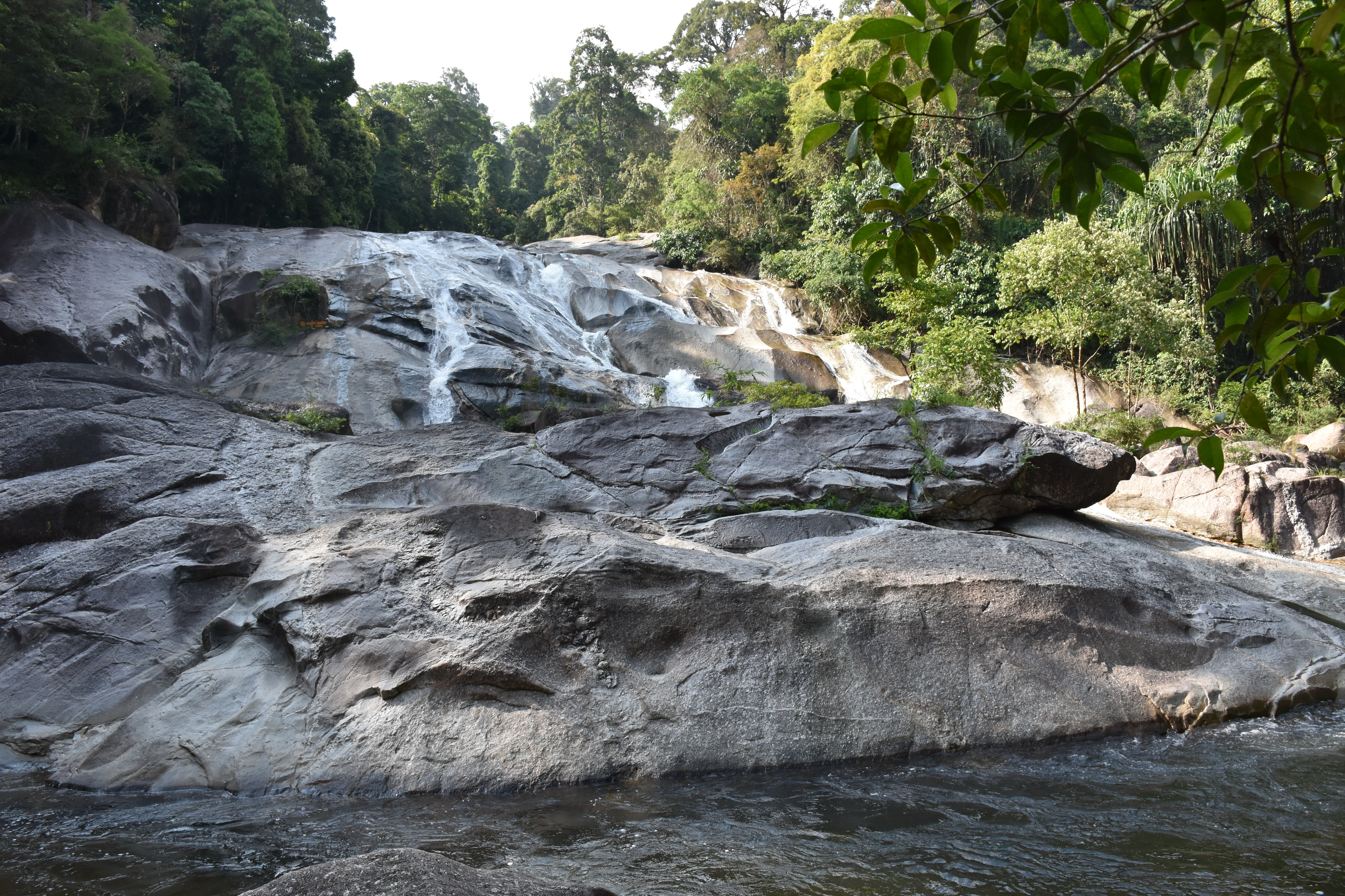 Karom-style granite cascade in rainforest at Khao Luang National Park, Nakhon Si Thammarat