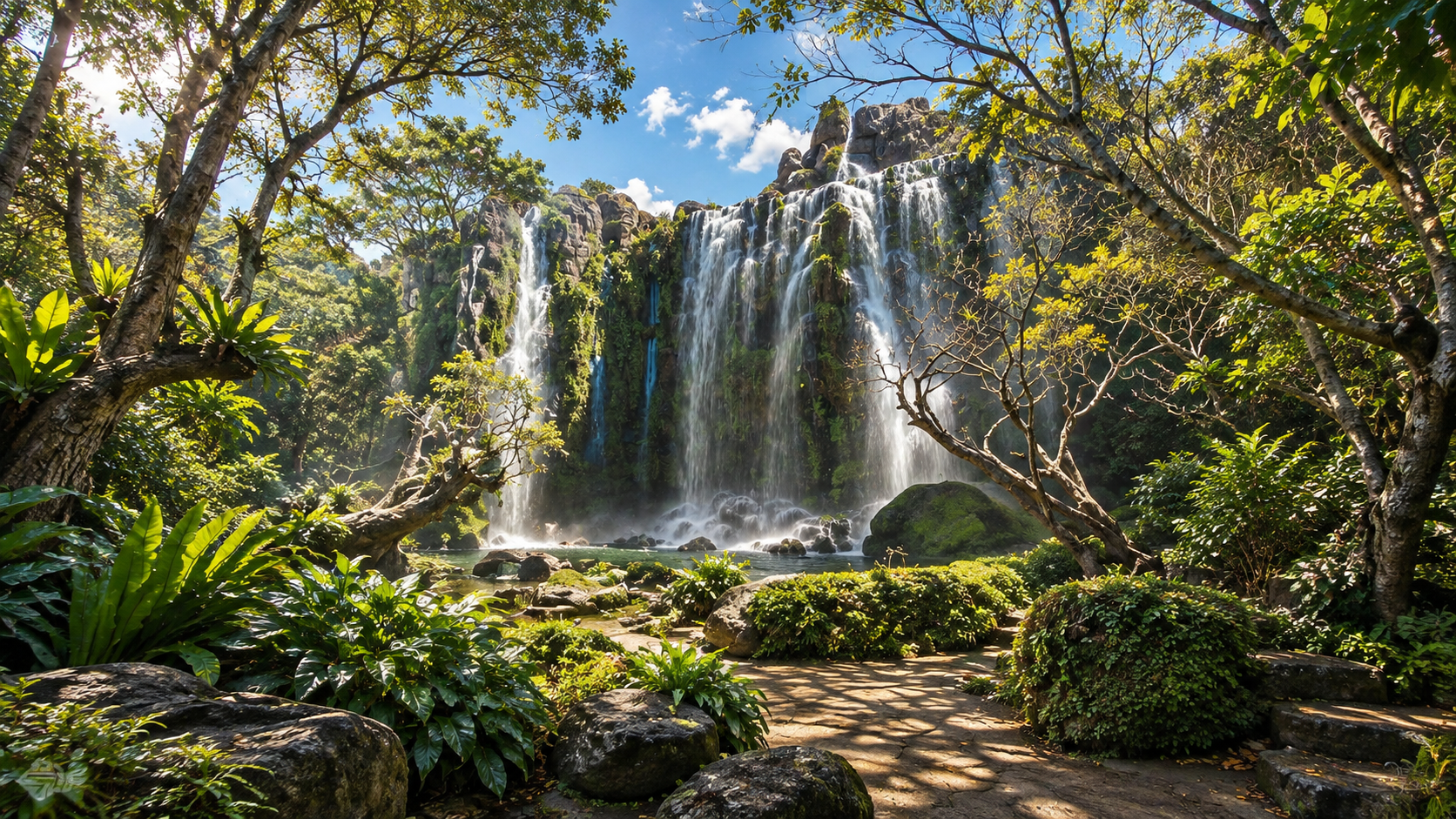 Bua Thong Sticky Waterfall limestone terraces at Namtok Bua Thong–Nam Phu Chet Si, Chiang Mai