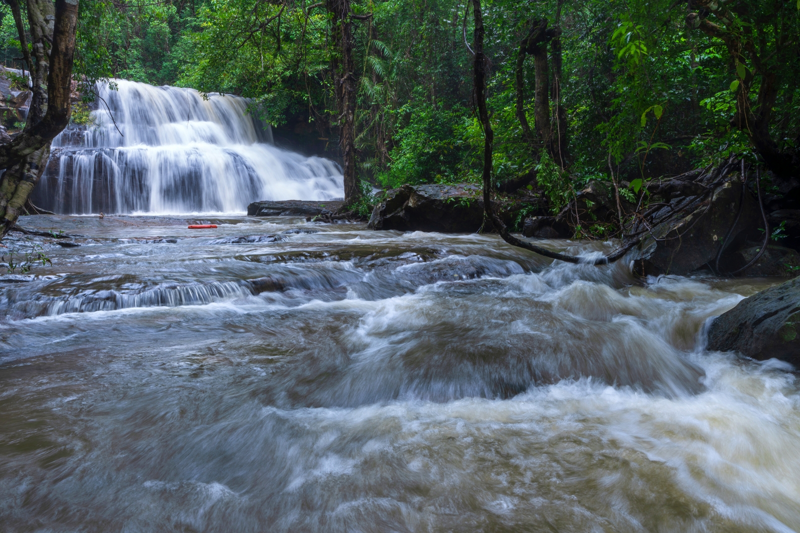 Pang Sida Waterfall surrounded by tropical forest