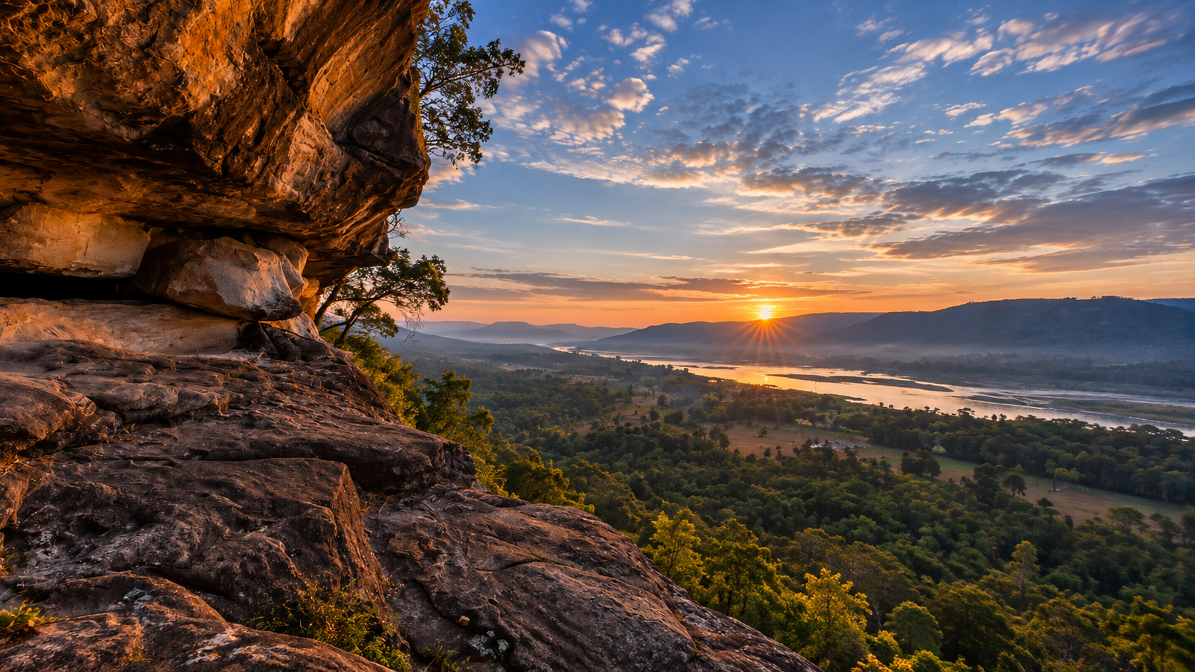 Pha Taem National Park overlooking the Mekong River in Ubon Ratchathani