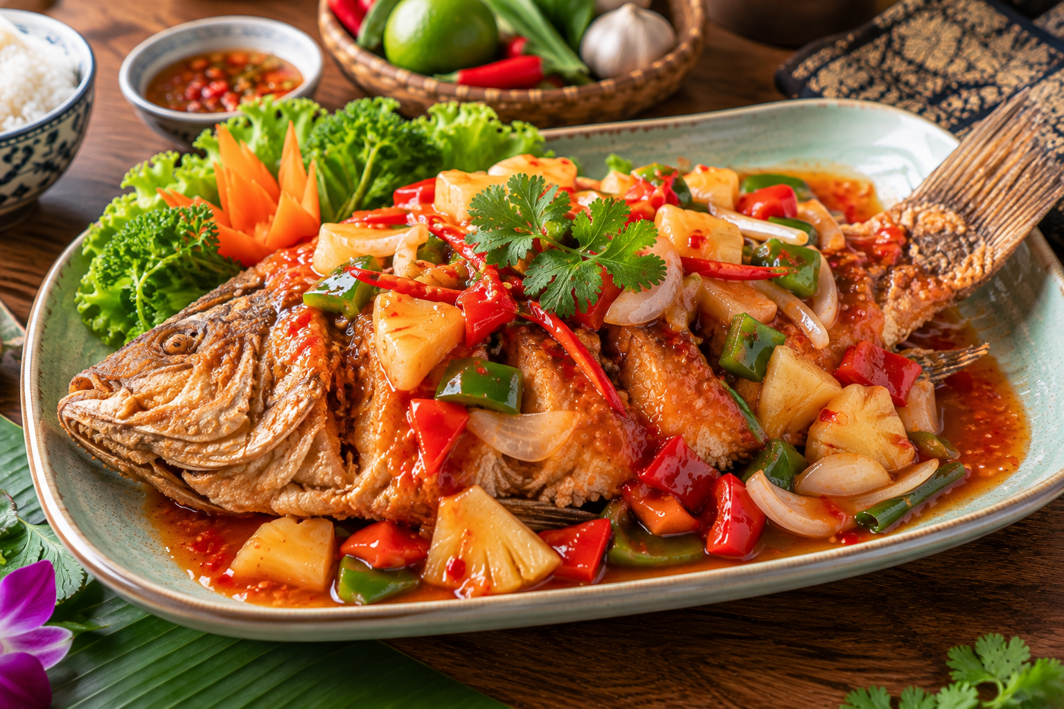 Fried Fish with Three-Flavor Sauce