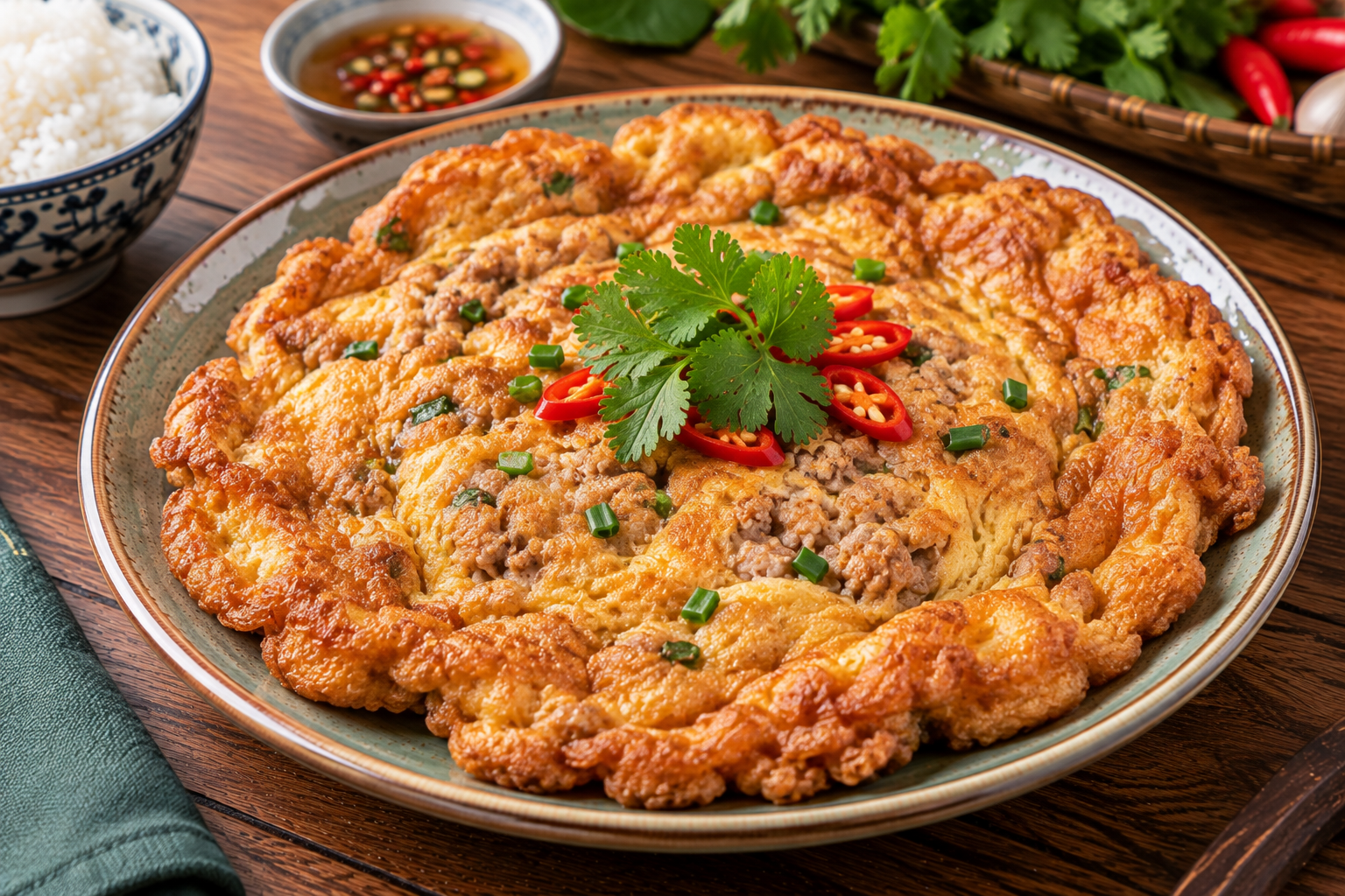 Thai Minced Pork Omelet