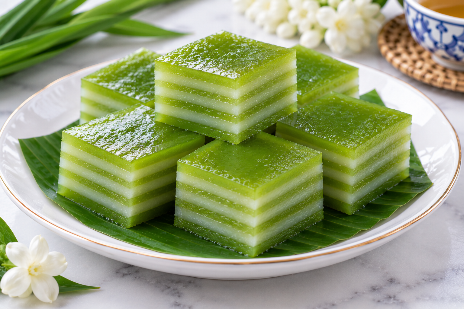 Khanom Chan, multi-layered Thai steamed cake