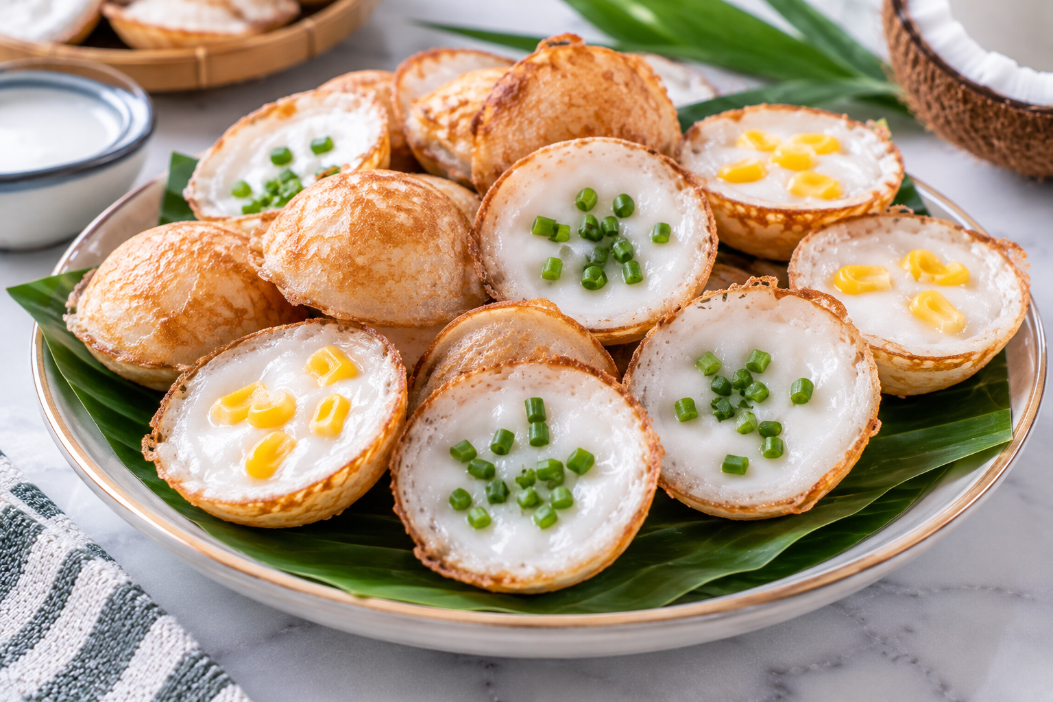 Khanom Krok, Thai coconut pancake cups