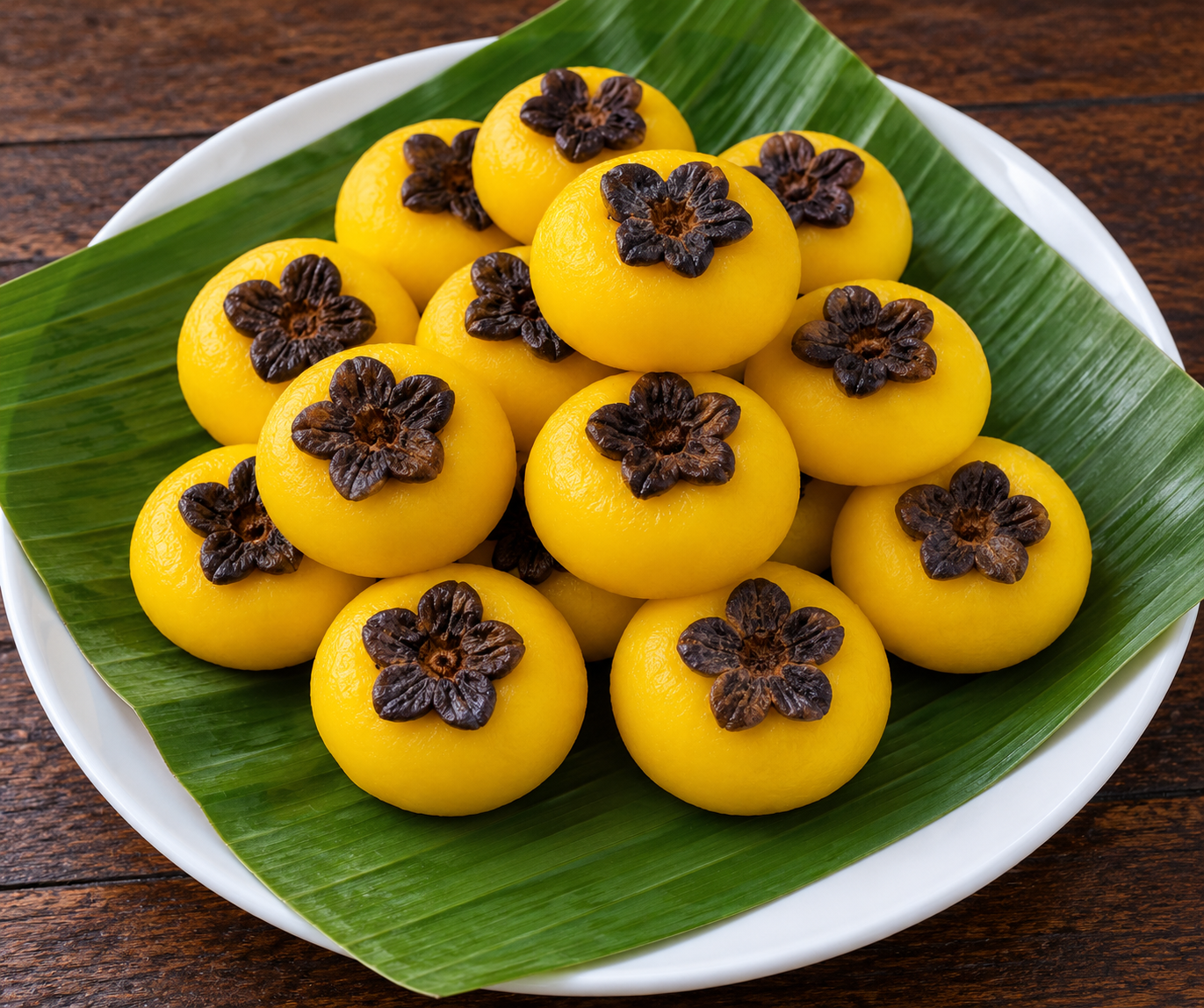 Khanom Saneh Jan, golden charm sweets shaped like nutmeg