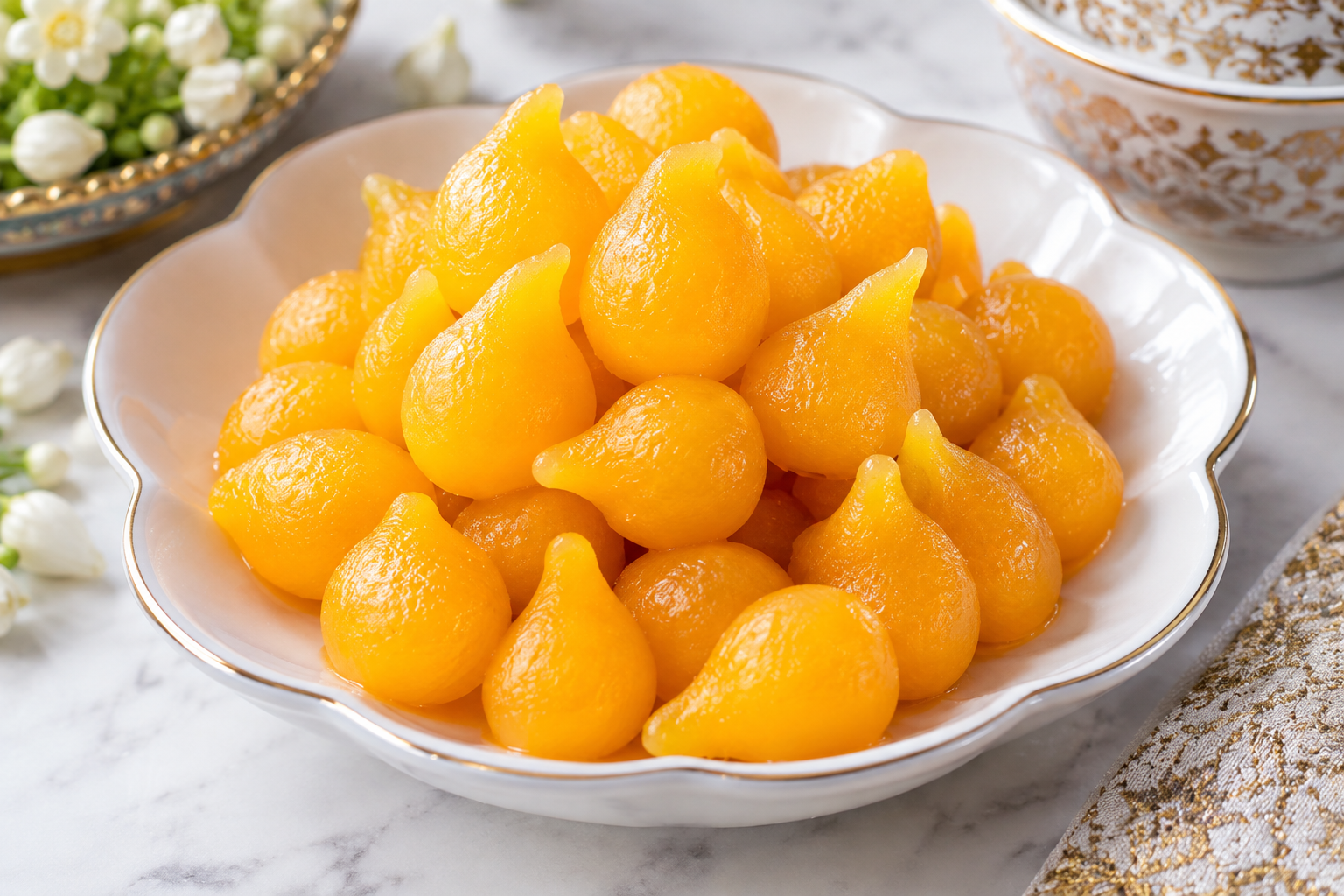 Thong Yod, drop-shaped Thai egg yolk sweets