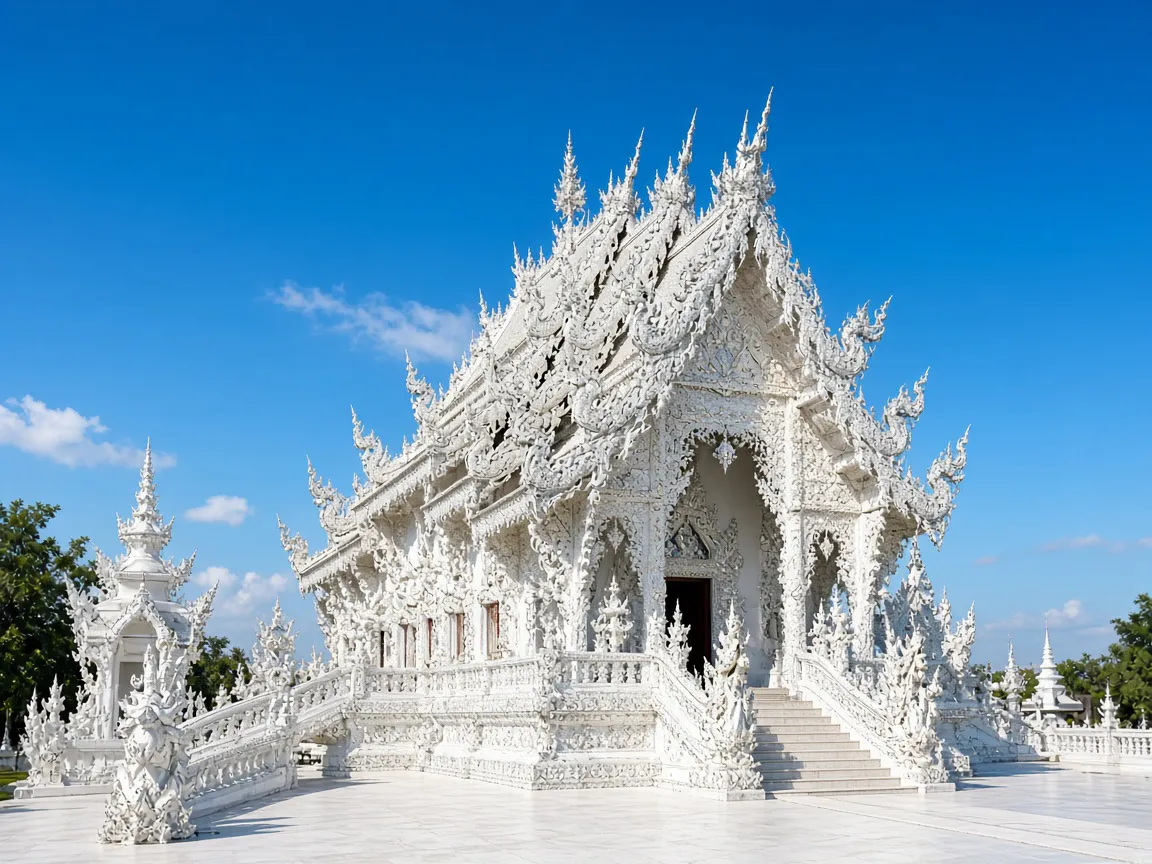 Wat Rong Khun, the White Temple in Chiang Rai