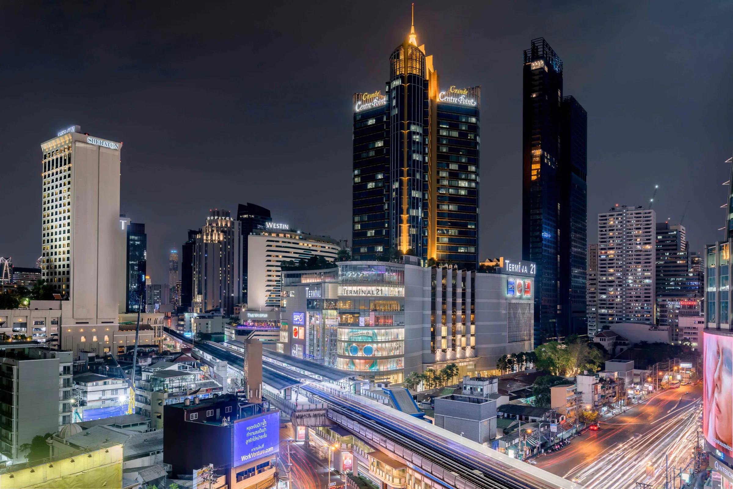 Sukhumvit and Asok skyline near BTS Asok